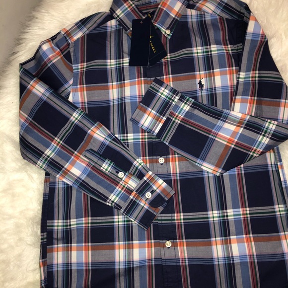 New Ralph Lauren Big Boy’s Button Down Collar Plaid Dress Shirt - Picture 2 of 8